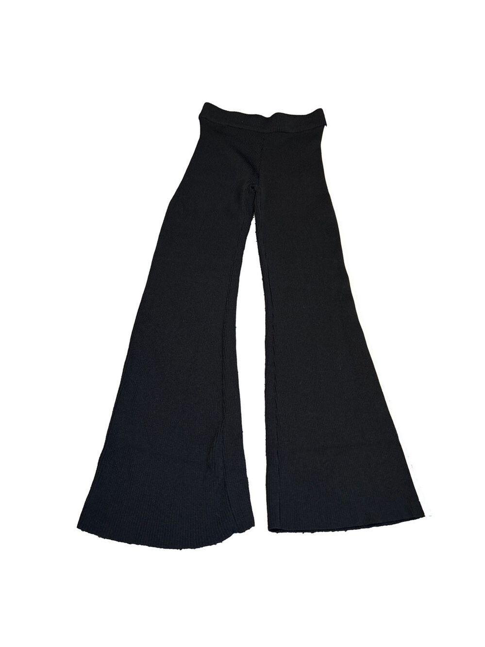 Revolve House Of Harlow Ribbed Flare Wide Leg Black Stripe Pants Small - Picture 3 of 6